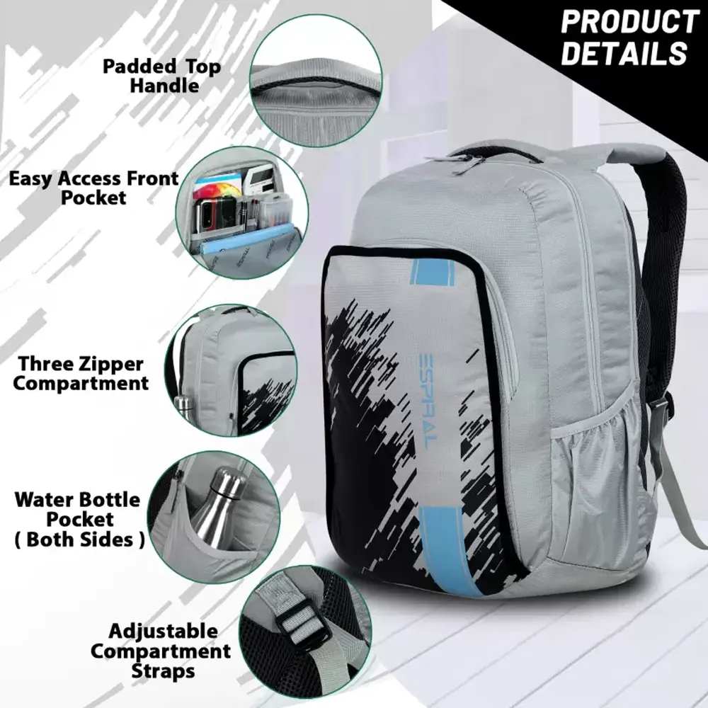 School College and Traveling Gray Backpack By Espiral