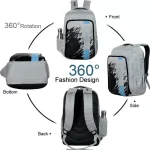 School College and Traveling Gray Backpack By Espiral - Image 3