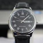 Casio MTP-V006L-1BUDF Roman Black Dial Leather Belt Analog Men’s Watch - Image 2