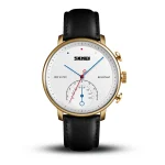 Skmei 1399 White Dial Leather Belt Analog Men’s Watch