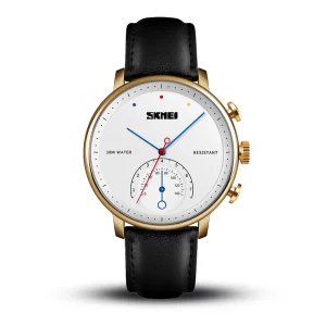 Skmei 1399 White Dial Leather Belt Analog Men’s Watch