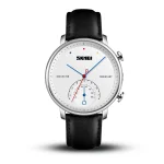 Skmei 1399 White Dial Leather Belt Analog Men’s Watch