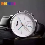 Skmei 1399 White Dial Leather Belt Analog Men’s Watch - Image 2