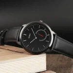 Skmei 1676BL Black Dial Leather Belt Analog Men’s Watch - Image 2