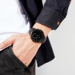 Skmei 1676BL Black Dial Leather Belt Analog Men’s Watch - Image 4