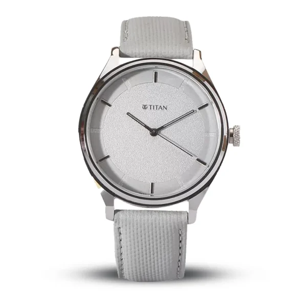 Titan 1802SL12 Gray Dial Leather Strap Analog Men’s Watch