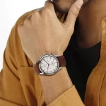Titan 1805SL04 White Dial Brown Leather Belt Analog Men’s Watch - Image 4