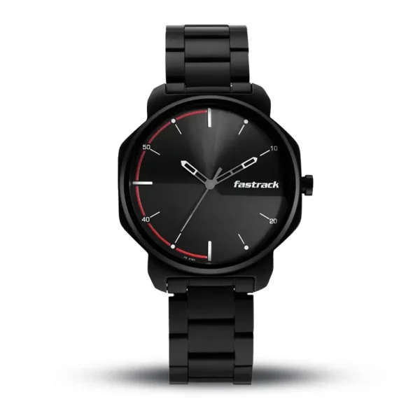 Fastrack 3254NM01 Black Dial Black Metal Strap Analog Men’s Watch