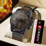 Curren 8314 Black Dial Leather Belt Analog Men’s Watch - Image 4