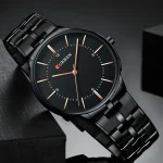 Curren 8321 Black Dial Black Metal Strap Analog Men’s Watch - Image 2