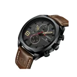 Curren 8324 Black Dial Brown Leather Belt Analog Men’s Watch - Image 3