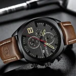 Curren 8324 Black Dial Brown Leather Belt Analog Men’s Watch - Image 5