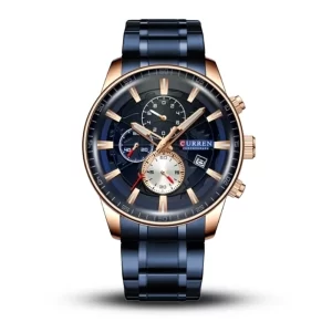 Curren 8362 Blue Gold Dial Blue Metal Strap Analog Men’s Watch