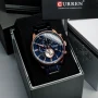 Curren 8362 Blue Gold Dial Blue Metal Strap Analog Men’s Watch - Image 2