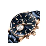 Curren 8362 Blue Gold Dial Blue Metal Strap Analog Men’s Watch - Image 3