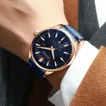 Curren 8366 Blue Gold Dial Blue Metal Strap Analog Men’s Watch - Image 4