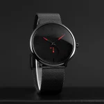 Skmei 9185 Black Dial Stainless Steel Mesh Strap Analog Men’s Watch - Image 2