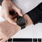 Skmei 9185 Black Dial Stainless Steel Mesh Strap Analog Men’s Watch - Image 4