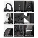 ARCTIC HUNTER B00388 Business Travel & Laptop Backpack - Blue - Image 4