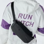 Crossbody Single Shoulder Black Messenger Bag - Image 3