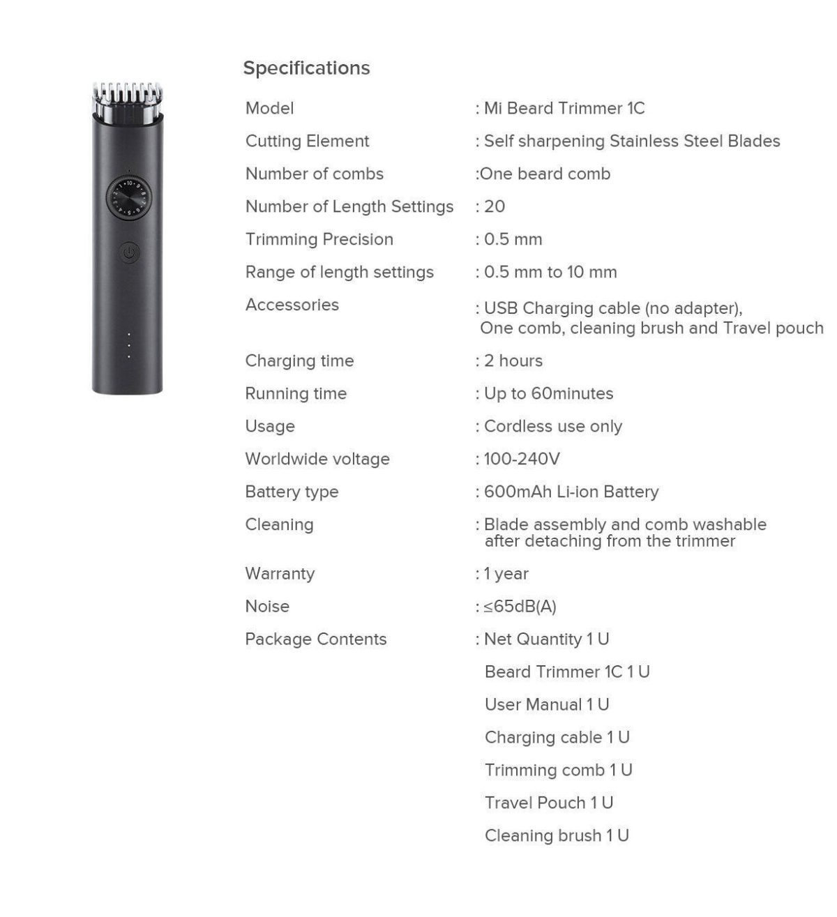 Mi 1C Beard Trimmer for Men - Image 4