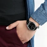 Casio Black MTP-V005L-1B Black Dial Leather Strap Analog Men’s Watch - Image 4