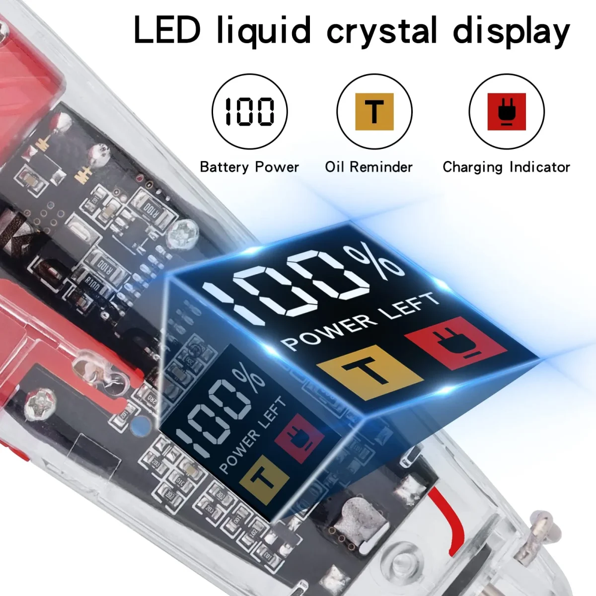 Kemei NG204 Transparent Digital Display Beard & Hair Trimmer For Men - Image 4