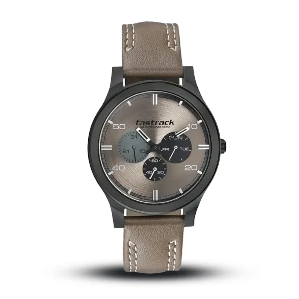 Fastrack 3252NL01 Brown Dial Leather Strap Analog Men’s Watch