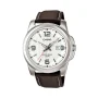 Casio MTP-1314L-7AVDF White Dial Brown Leather Strap Analog Men’s Watch