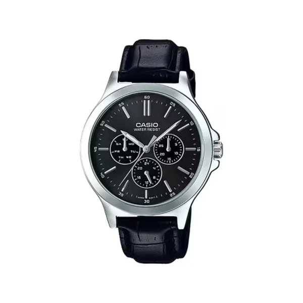 Casio MTP-V300L-1A Black Dial Leather Belt Analog Men’s Watch