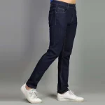 Slim-fit Stretchable Denim Jeans Pant For Men - Dark Blue - Image 3