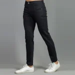 Slim-fit Stretchable Denim Jeans Pant For Men - Deep Black - Image 3