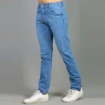 Slim-fit Stretchable Denim Jeans Pant For Men - Light Blue - Image 3