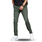 Slim-Fit Chino Gabardine Pants - Olive