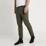 Slim-Fit Chino Gabardine Pants - Olive - Image 3