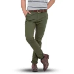 Slim-Fit Chino Gabardine Pants - Olive