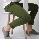 Slim-Fit Chino Gabardine Pants - Olive - Image 2