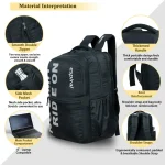 Ride On School College & Traveling Black Backpack by Espiral - Image 3