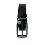 Men’s Black Non-Stitched Leather Belt - Image 2