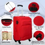 Espiral Solid Waterproof  Soft Travel Trolley Bag - Maroon - Image 2