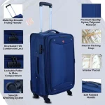 Espiral Solid Waterproof  Soft Travel Trolley Bag - Maroon - Image 2