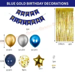 Birthday Decoration Full Combo Set Blue & Golden Themed - Image 2