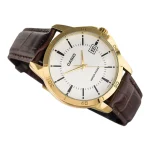 Casio MTP-V004GL-7AVDF White Dial Brown Leather Belt Analog Men’s Watch - Image 2