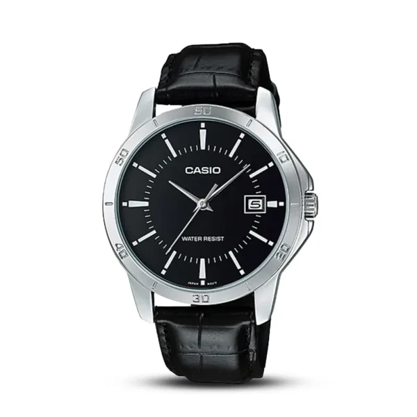Casio MTP-V004L-1A Black Dial Leather Belt Analog Men’s Watch