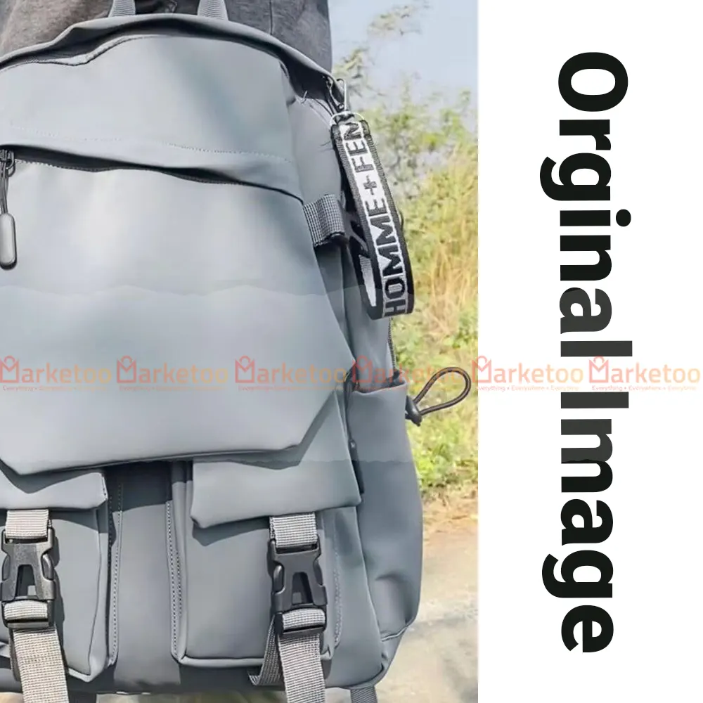 Orginal Image_SZ007 Fashionable Laptop and Travelling Gray Backpack by Small Zebra - Image 5