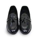 Party Leather Tassel Shoes - Black
