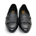 Classic Monk Strap Premium Tassel Shoes - Black - Image 2