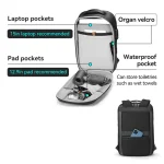 Mark Ryden MR2958 Business Travel & Laptop Backpack - Black - Image 2