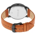 TITAN 1806NL03 Luxurious Blue Dial Brown Leather Belt Analog Men’s Watch - Image 3