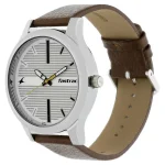 FASTRACK NP38051SL01 Ultimate White Dial Brown Leather Belt Analog Men’s Watch - Image 2